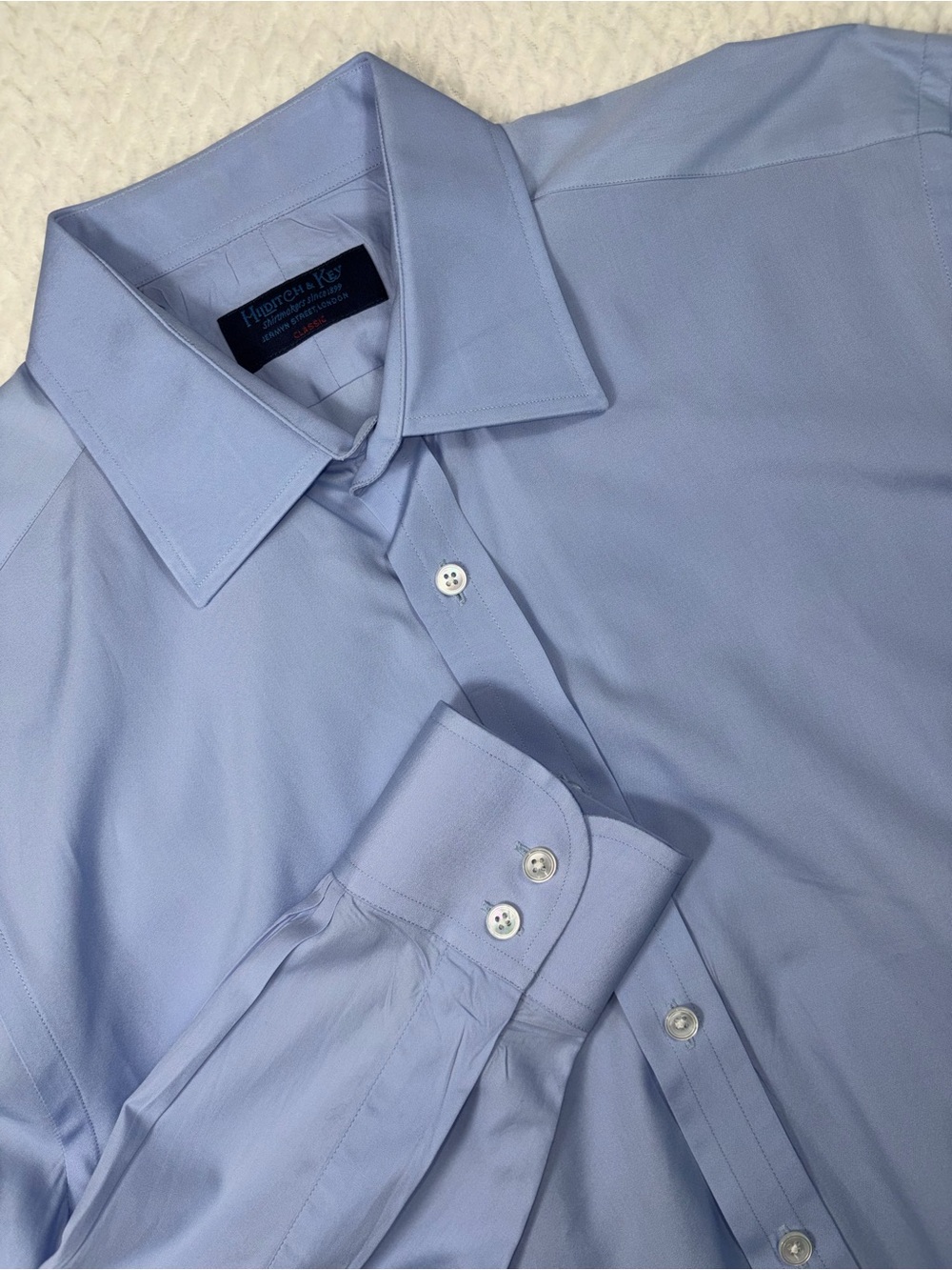 Hilditch & Key Blue Long Sleeve Dress Shirt Size 16.5